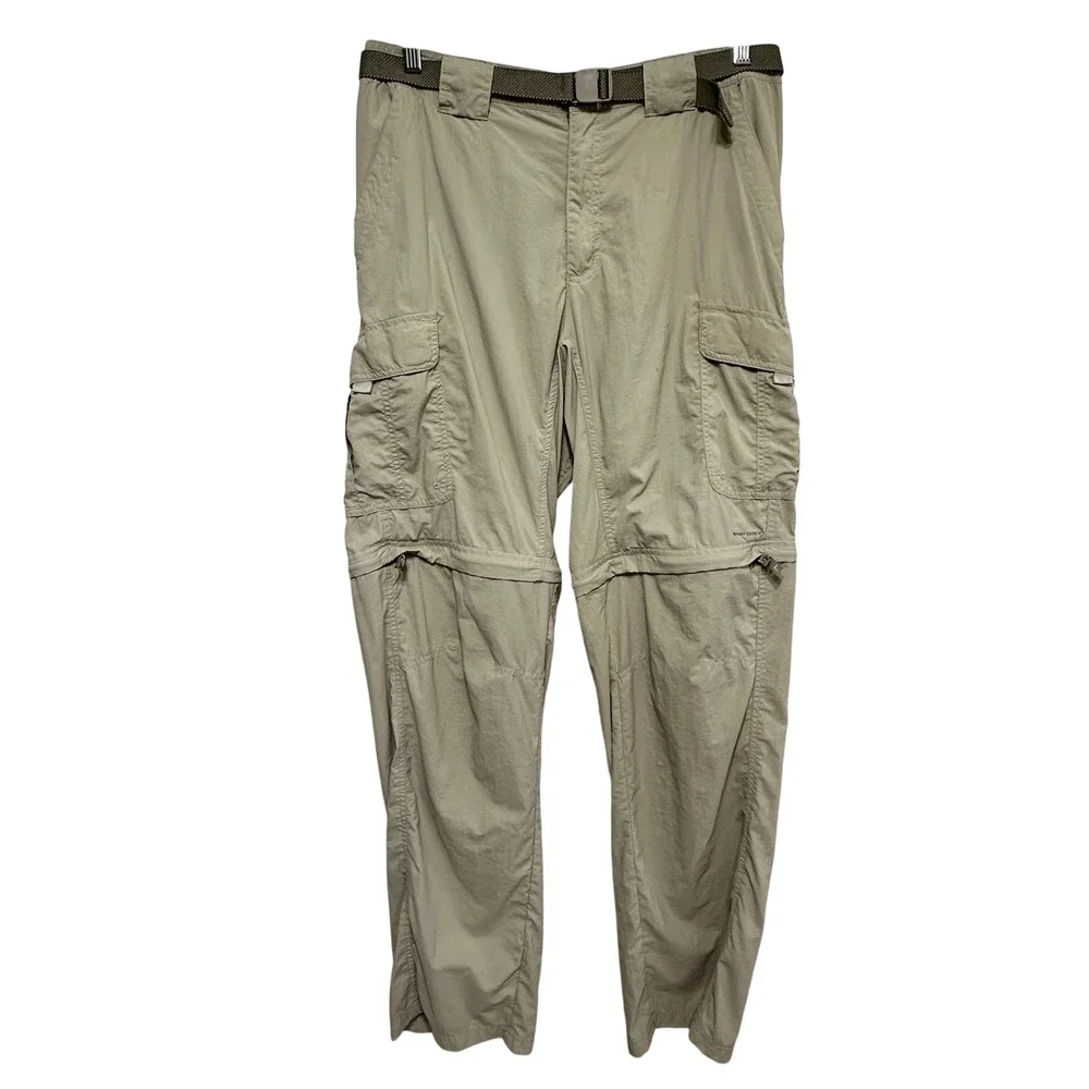Columbia Titanium Convertible Pants Mens M Beige Omni-Dry Hiking Cargo Shorts
